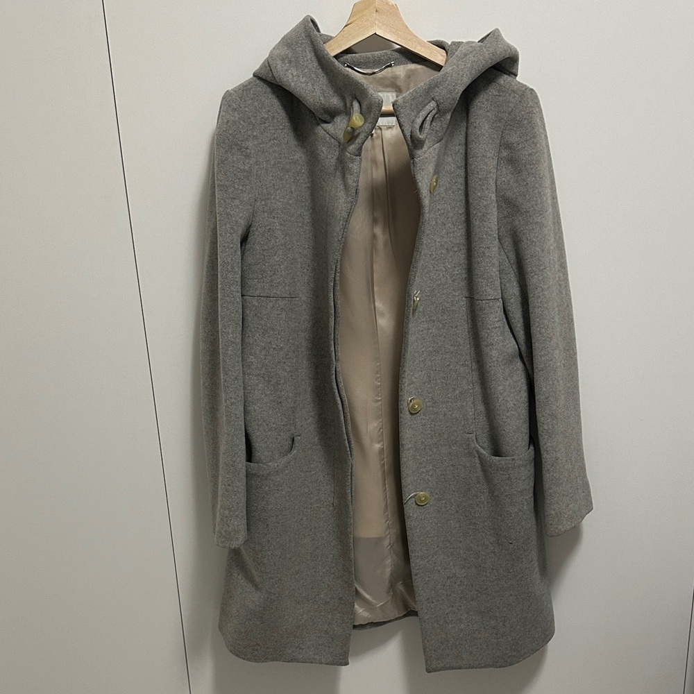 Babaton Gray Hooded Wool Coat
